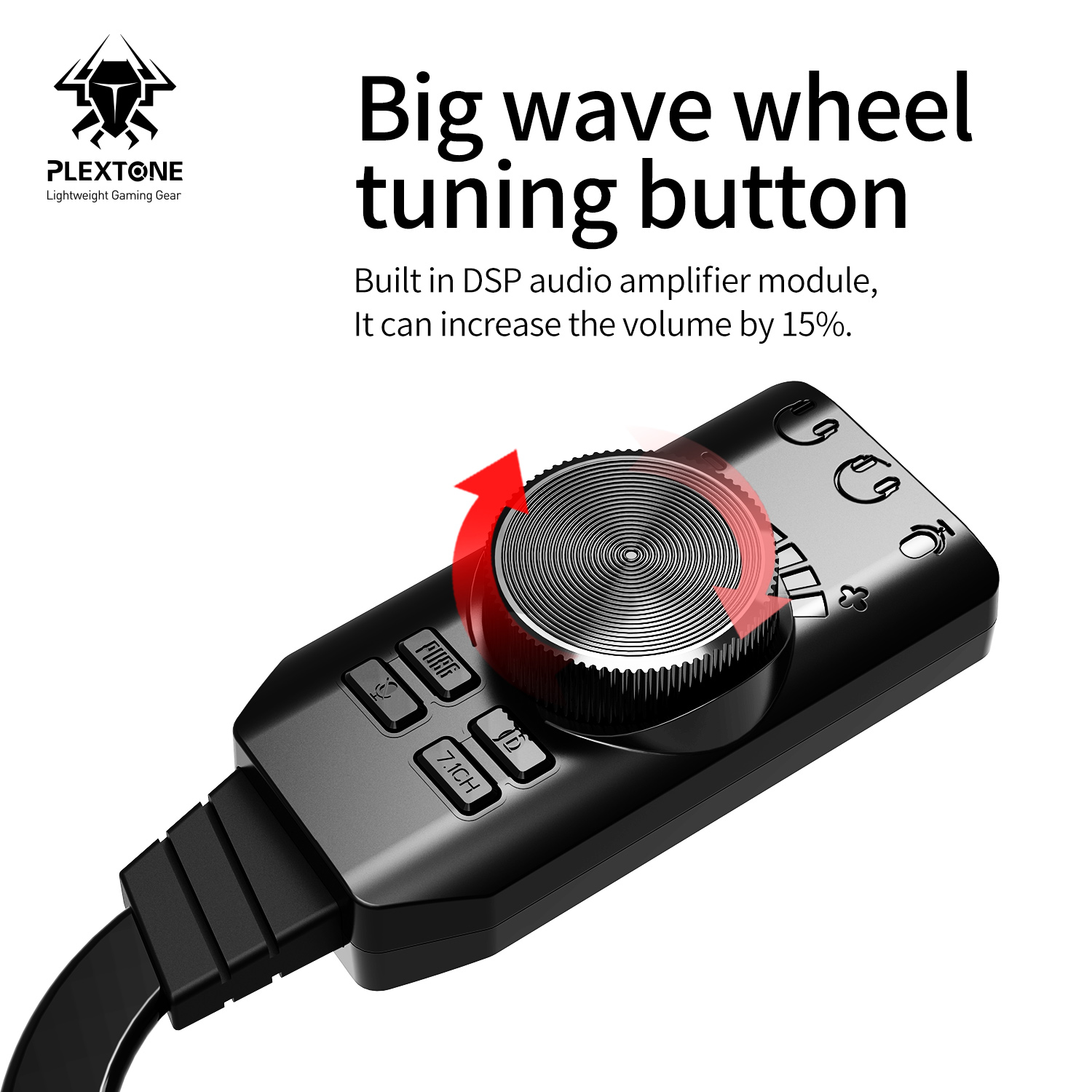 PLEXTONE GS3 Sound Card Virtual 7.1 Channel Adapter External USB Amplify Sound 3.5mm Headset Converter PC Desktop Laptop