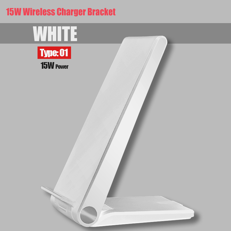 Qi Draadloze Oplader Stand 15W Snel Opladen Voor Huawei Mate 20 Pro Samsung Note 10 Draadloze Lading Pad Voor iphone 11 Pro X Xs Xr: Type 1 White