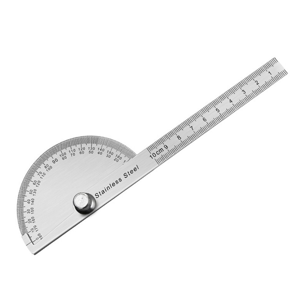 180 Graden Gradenboog Rvs Hoek Gauge Verstelbare Multifunctionele Halve Cirkel Heerser Wiskunde Meten 100/150Mm: 100mm