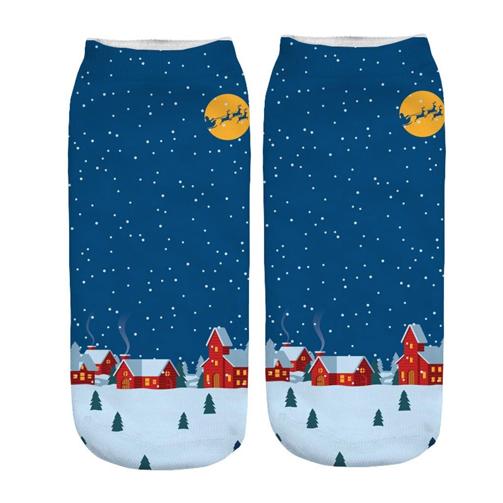 Jaycosin miehet naiset sukat harajuku skarpetki mukavat puuvillaiset joulusukat tossut lyhyt printti nilkka hauskat sukat kalsettiinit: A