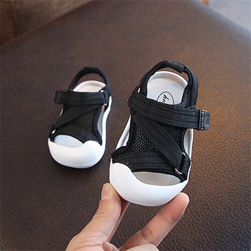 sommer Kleinkind Kleinkind Schuhe Baby Mädchen Jungen Kleinkind Sandalen Nicht-Unterhose Atmungsaktive Sanft Kind Anti-kollision Schuhe: Schwarz / 4 (Einlegesohle 13.5CM)