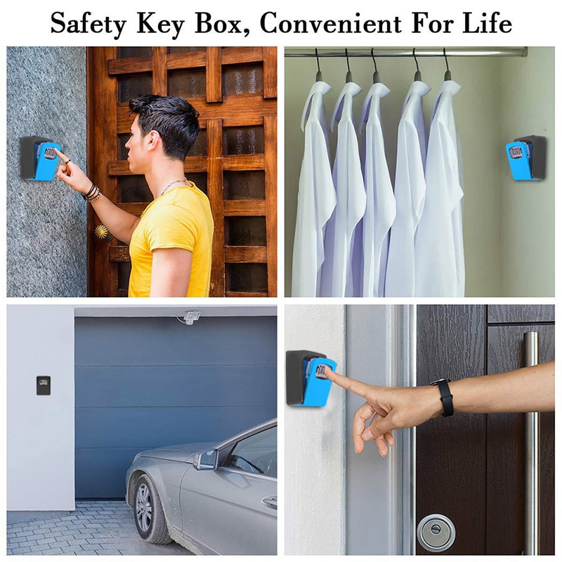 Password Key Box Wall Mounted Security Anti-theft Outdoor Key Safe Lock Storage Box SNO88