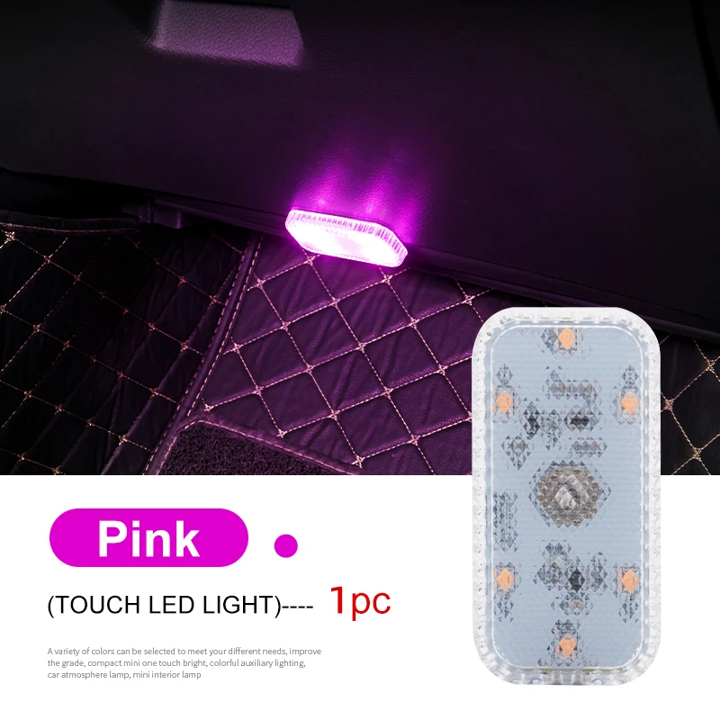 LED Innen Licht Nacht Lampe Magnetische Drahtlose berühren Licht Auto Dach Decke Leselampe für Kofferraum Lagerung Kasten USB Aufladen: Lavendel