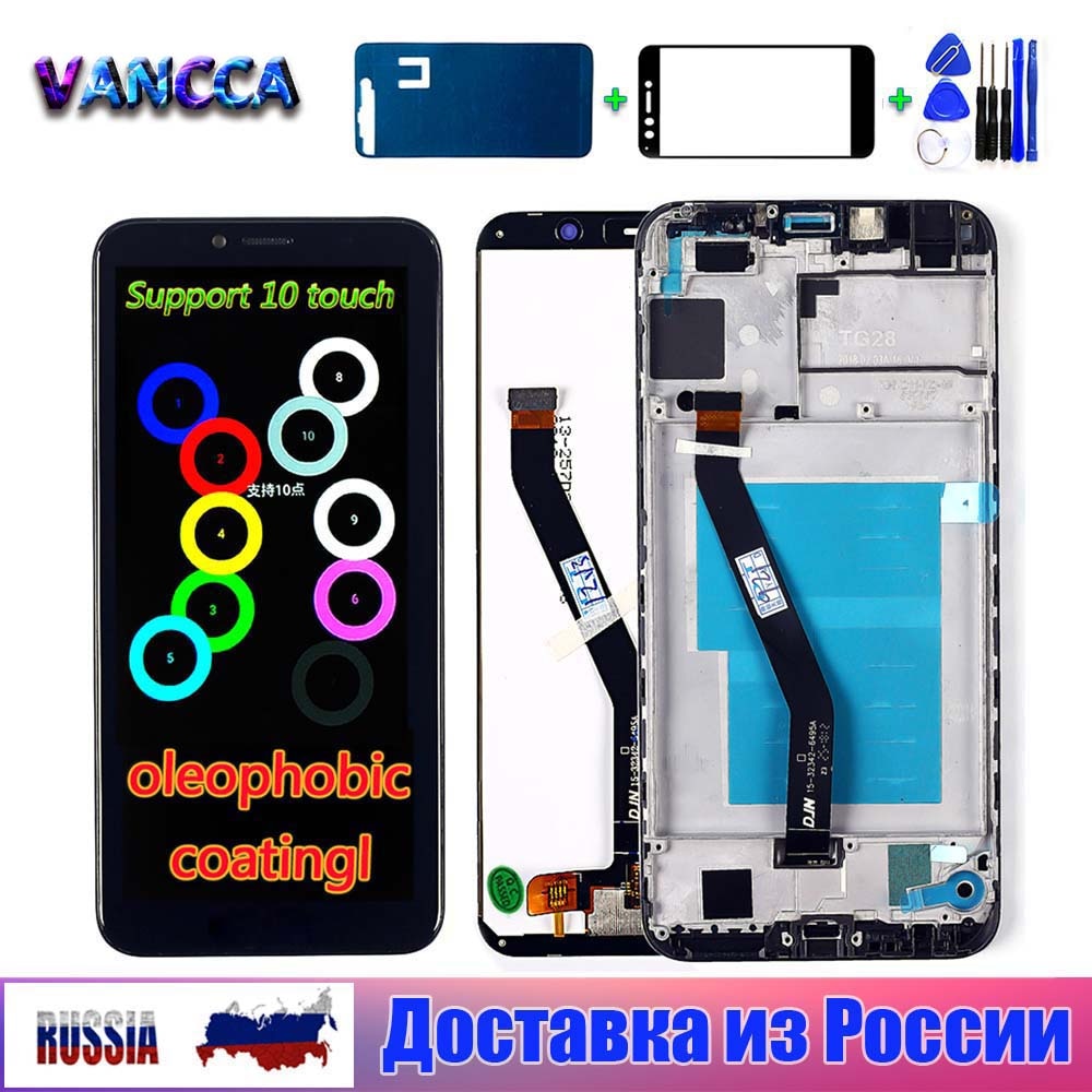 Voor Huawei Honor 7A Pro AUM-l29 Lcd-scherm 5.7 Inch Touch Screen 1440*720 Oleophobic Coating Digitizer Vergadering Frame