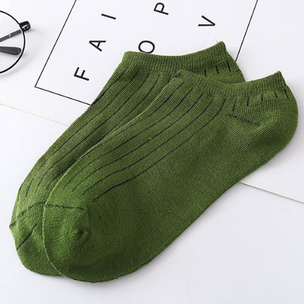 25#  unisex effen kleuren skateboard sokken katoenen zachte ademende sokken antislip onzichtbare enkelsokken