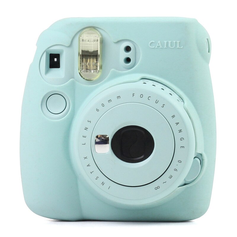 Instant Camera Bag Case Voor Fujifilm Instax Mini 9 Mini 8 8 + Case Classic Noctilucent Jelly Kleuren camera Skin Cover: Sky Blue