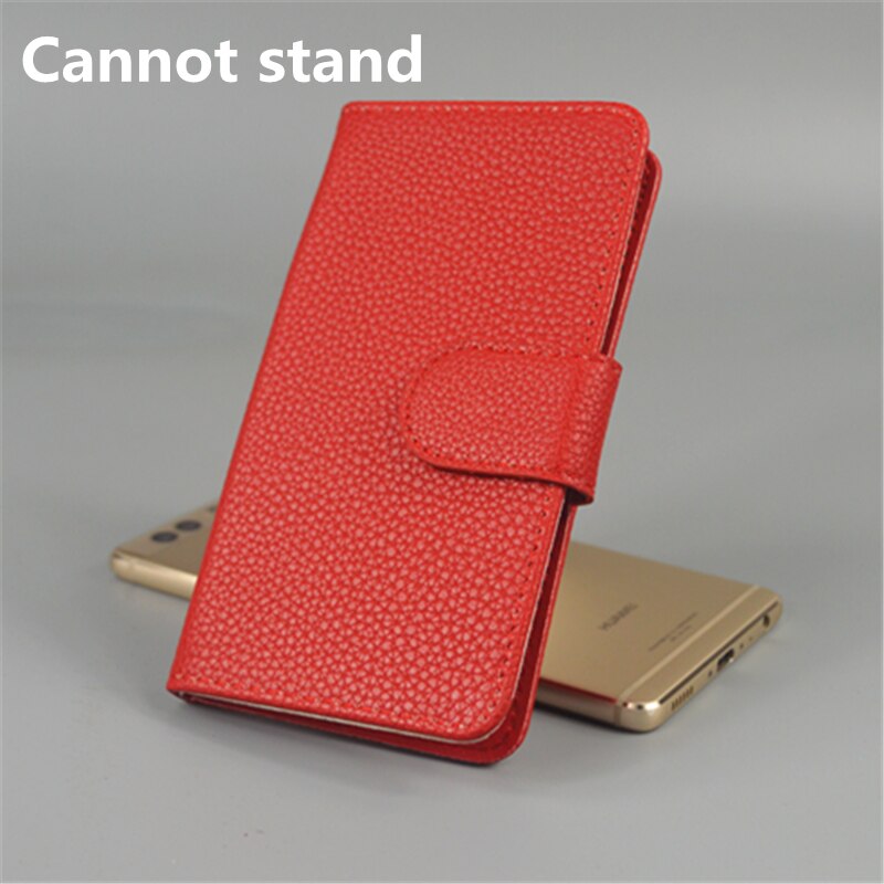 For Alcatel One Touch Pixi 4 5.0 OT 5010 5010D 5010E Lichi Texture Leather Case Pouch Flip case with Card Holder and pouch slot: red