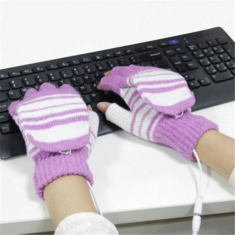 Elektrische verwarmde handschoenen winter thermische usb verwarmde handschoenen volledige & halve dames heren handschoenen winter warme wanten