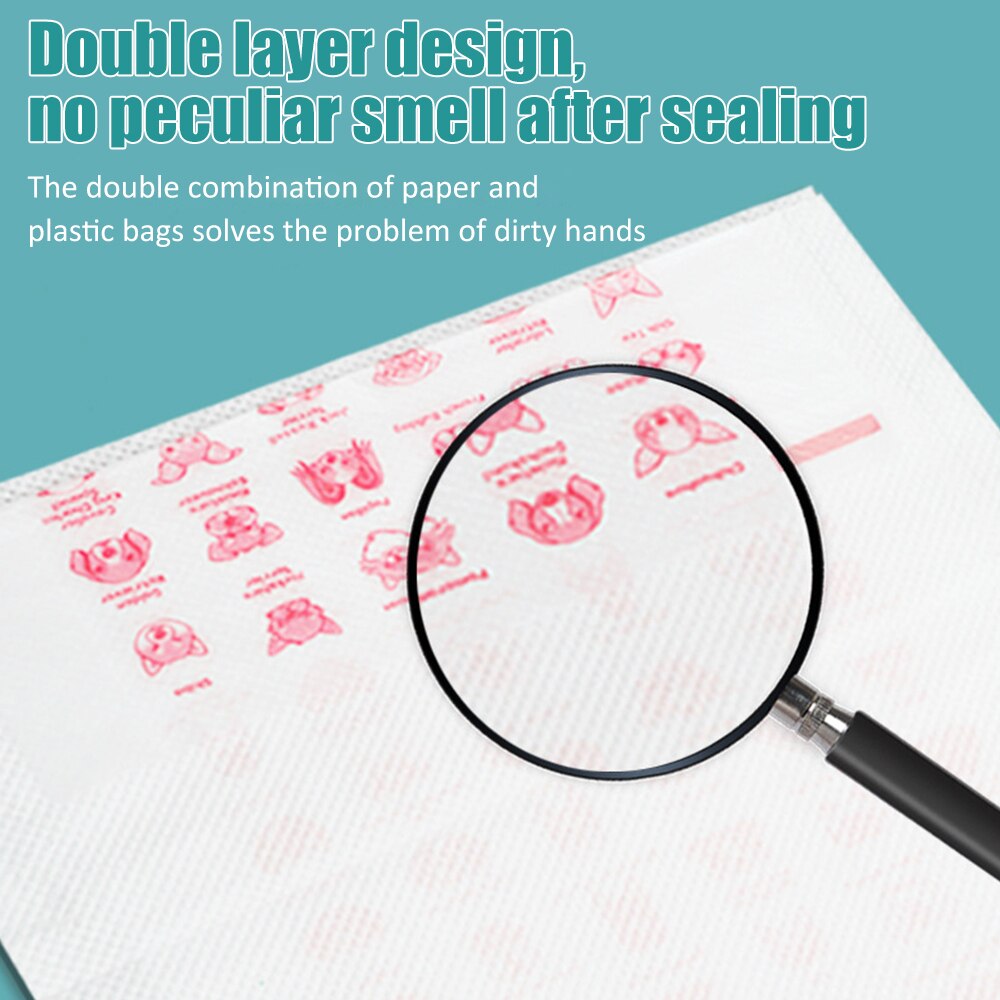 100PCS Dog Poop Bags Double-Layer Collector Plastic Bag Puppy Cat Pooper Dogshit Pick-Up Bags Outdoor Clean Pets Supplies