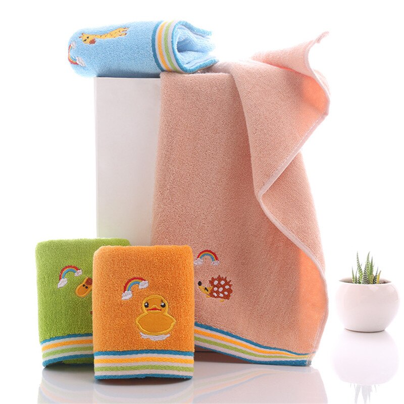 1 stk sød tegneserie dyr baby ansigt håndklæde bad hånd tørre klude bomuld nyfødte farve vaskeklude ,25*50 cm