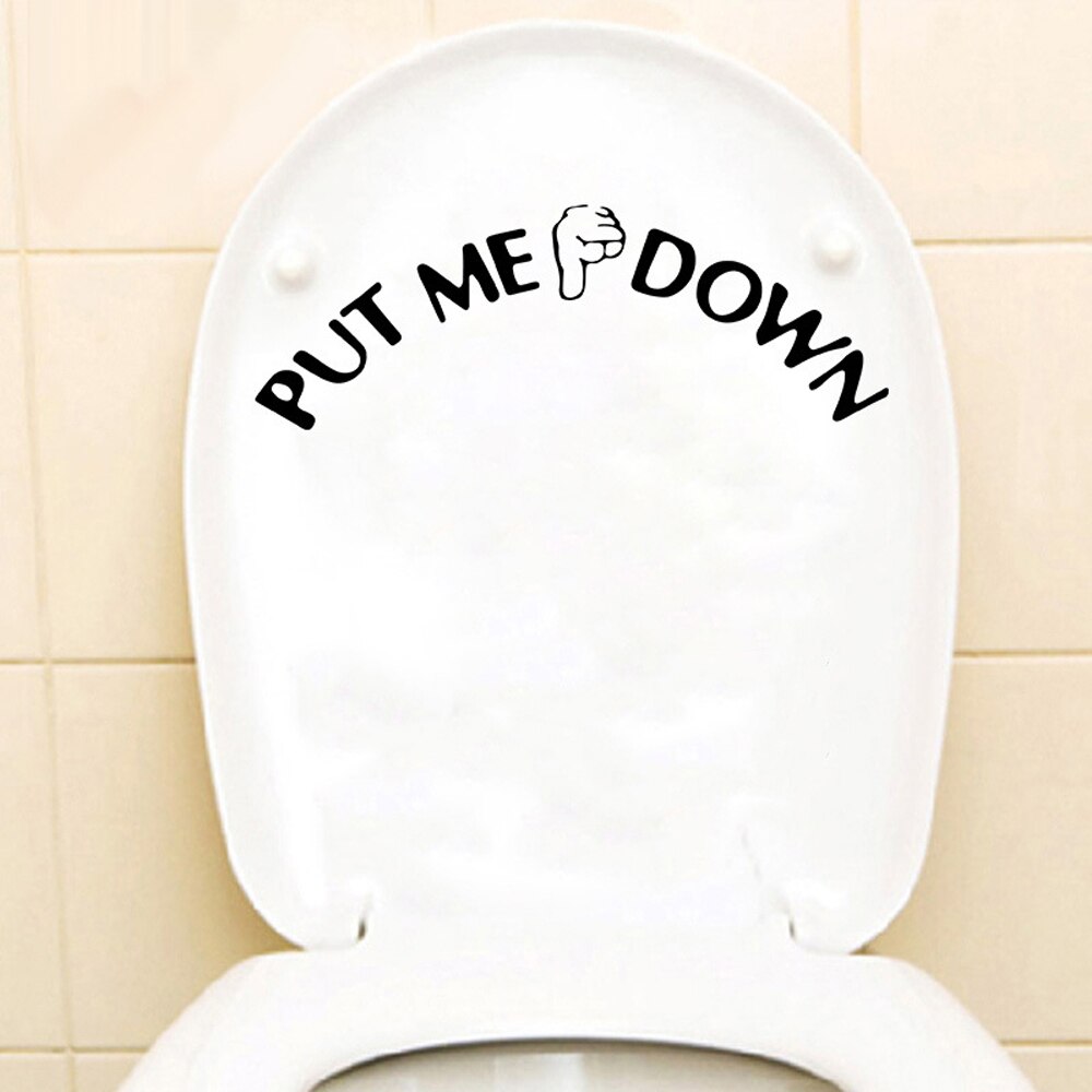 PUT ME DOWN Gesture Wall Sticker Hand Decal Bathroom Decor Toilet Seat Removable Sticker Switch Sticker DIY Home Decor
