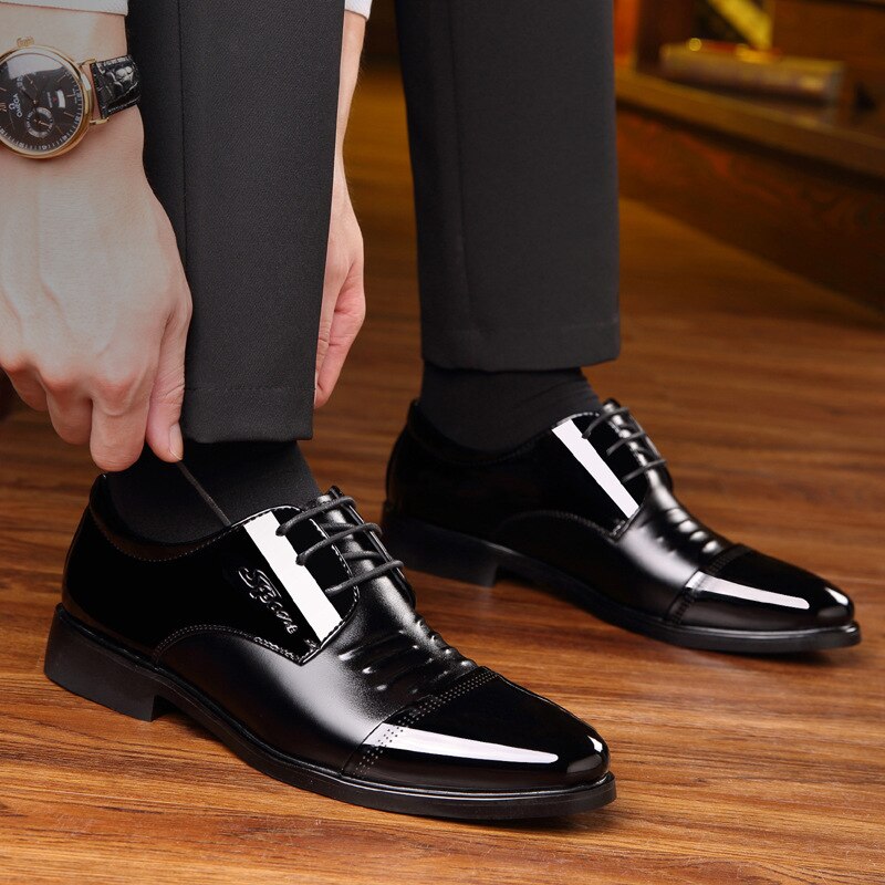 PLYX zapatos Oxford de piel para hombres zapatos Negro Azul británico hecho a mano cómodo vestido formal para hombres pisos con cordones Bullock