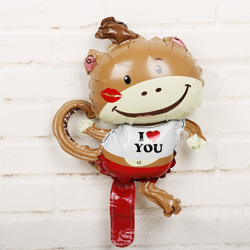 1Pc 29x44cm Jungle Animal Tiger Lion Monkey Fox Horse Air Helium Balloon Kids Safari Birthday Party Decor Zoo Theme Supplies: monkey 3