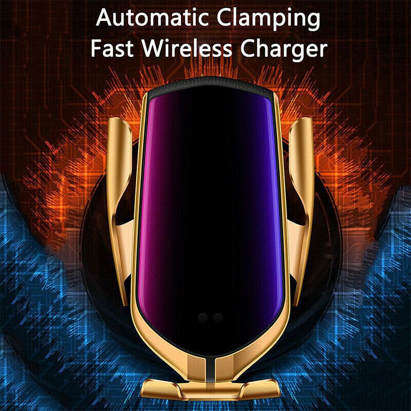 Automatic Clamp 10W Car Wireless Charger for Samsung S10 Note9Note8 Qi Infrared Induction Car Holder with Navigation Positioning