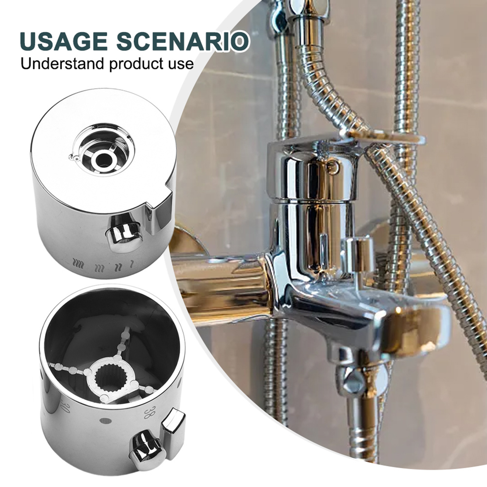 Douche Temperatuur Controle Handvat Knop Chroom Thermostatische Handgreep Badkamer Kranen Thermostaten Accessoires