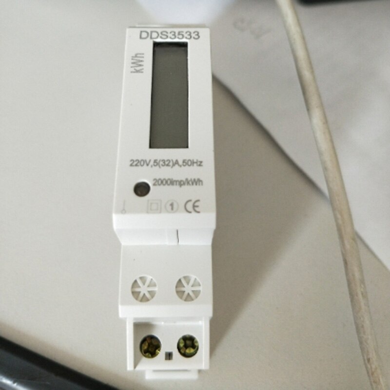 Single Phase Two Wire Power kWh Energy Sub Meter DIN Rail Mount - Electronic