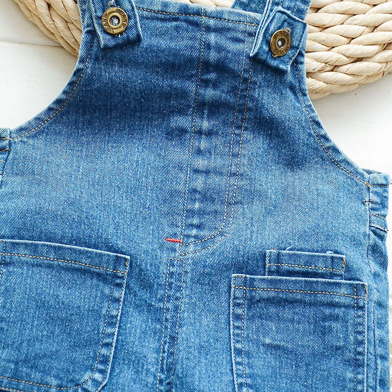 Ienens Peuter Jongens Meisjes Overalls Effen Kleur Jeans Jumpsuits Baby Baby Jongen Meisje Casual Jumpsuit Kleding Kleding Lange Broek