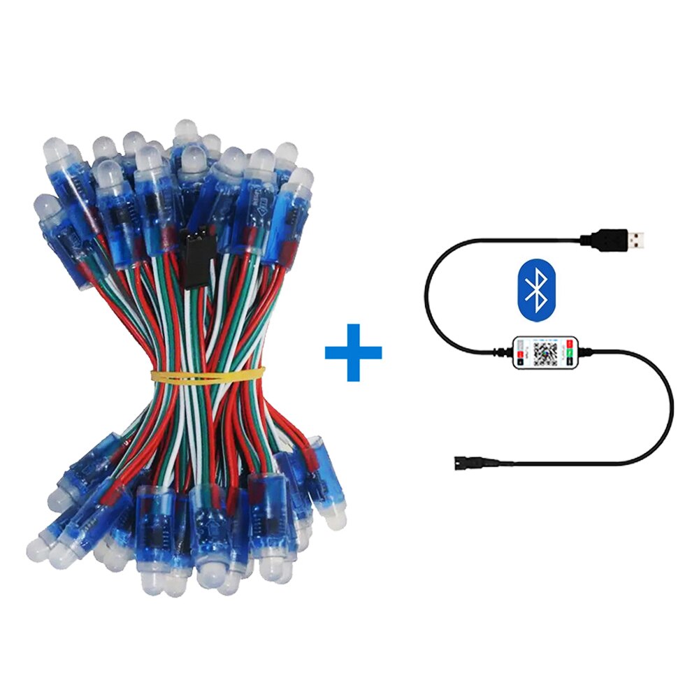 50pcs DC5V WS2811 Full Color LED Pixel Light Module IP68 Waterproof RGB Color 2811 1903 IC Digital LED christmas Light: Bluetooth