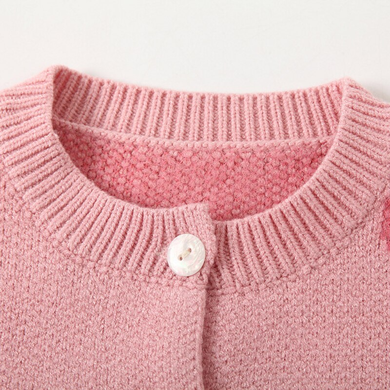 Kimocat Baby Mädchen Lange-Ärmeln zur Seite fahren, Rosa Liebe Lange Ärmeln Strickjacke, herbst Und Winter Baby Kleidung 6 Monate-3 Jahre