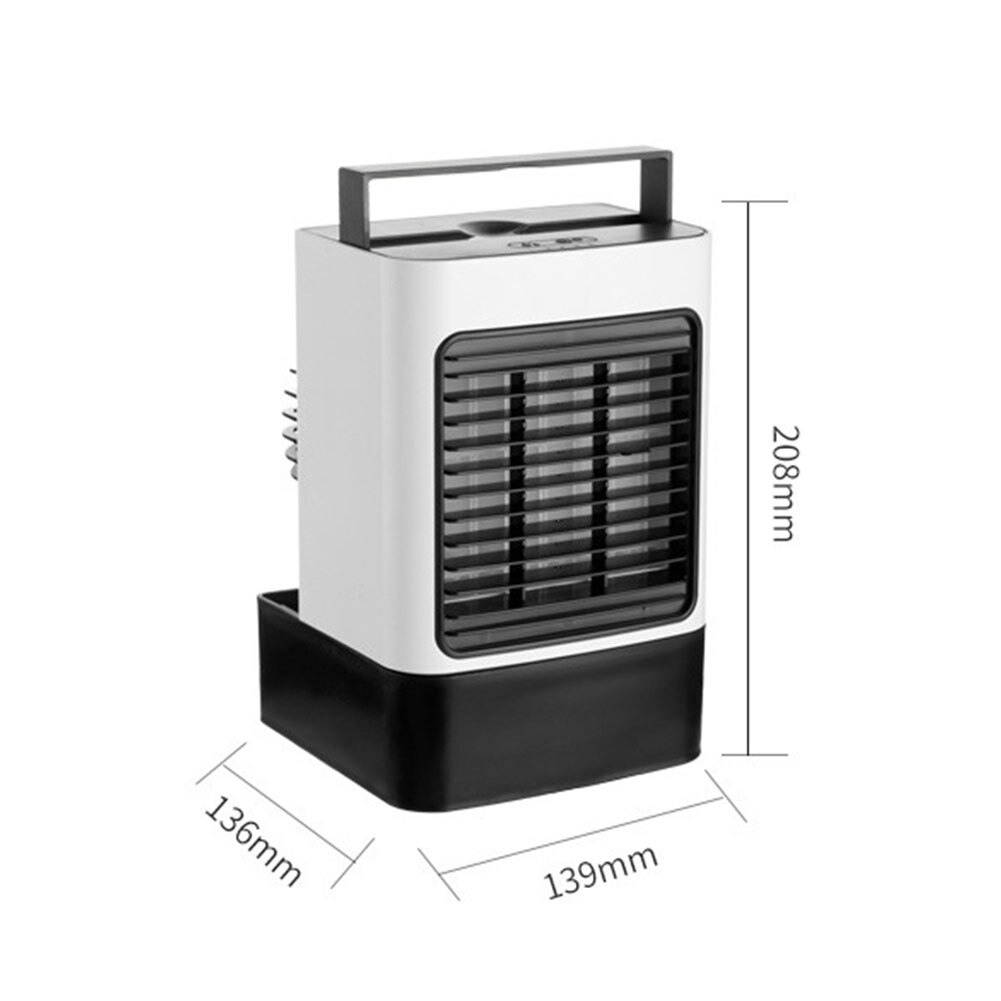 Draagbare Mini Usb Stille Airconditioner Luchtbevochtiger Desktop Anion Koelventilator Draagbare Airconditioner Koele Wind Airconditioning: WHITE