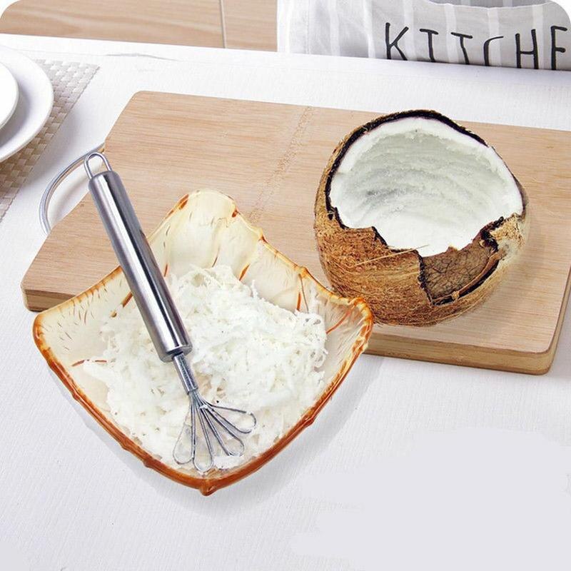 Coconut Shaver Steel Fish Scale Scraper Fish Skin Brush Peeler Fish Cleaning Tool Kitchen Gadget LPT5214