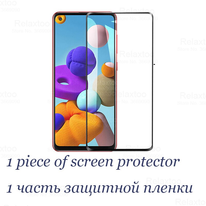 2 -in-1 di protezione in vetro per Samsung A21s telecamera lente protettore per Samsung galassia A21 s UN 21 s s 21 s temperato pellicola di vetro A217F: solo davanti glass