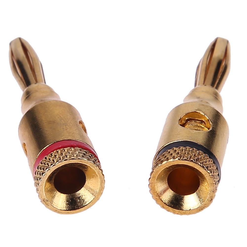 2 stücke Gold-überzogene Banane Stecker Musical Audio- Lautsprecher Kabel Draht DIY Stecker