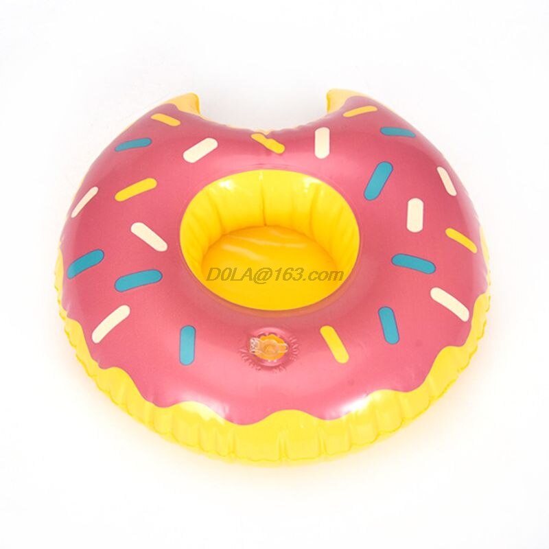 Cute Do-nut Cup Inflatable Holder Floating Coaster Pool Drink Water Toy Beach Party