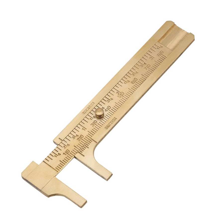 Sliding Brass Vernier Caliper Vernier Caliper Measuring Tool Ruler mm and Inch Double Scales Brass Vernier Caliper