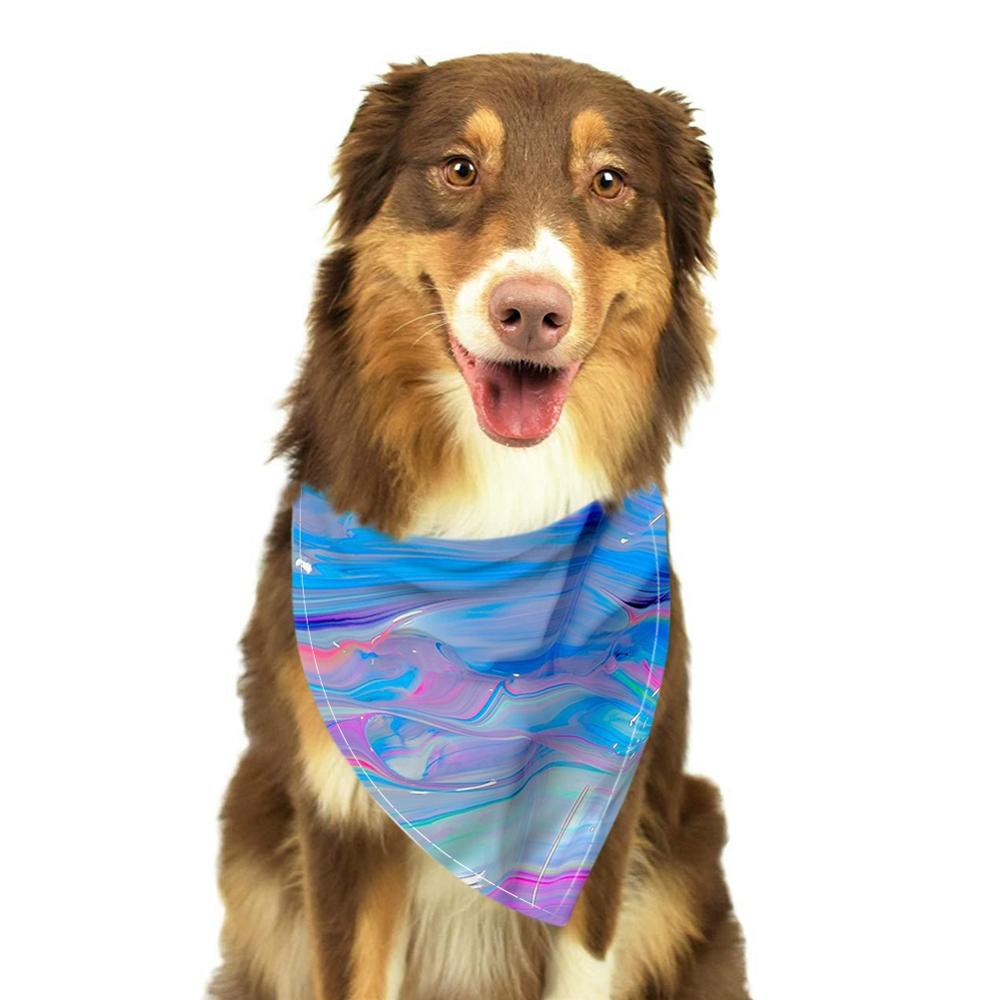 Akvarell maling kjæledyr skjerf for hund vaskbart sløyfebånd bandana halsbånd katt hund skjerf tilbehør: D / 34 x 34 x 50cm