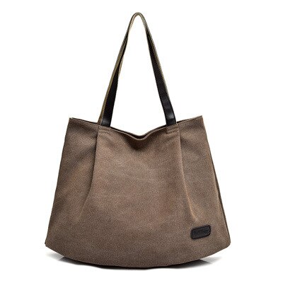 Leinwand Einkaufstasche Frauen Handtasche Schulter Taschen Messenger Tasche Casual Hobos Bolsa Weibliche Feminina Große Kapazität: Kaffee
