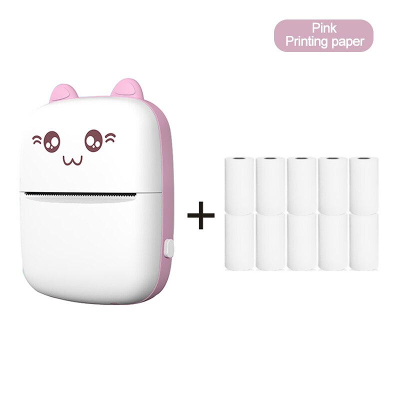 Mini Kat Printer Foto Pocket Thermische Printer Draadloze Bt Sluit Draagbare Printer 200Dpi Duidelijk 57Mm Afdrukken Android Ios: FSDYZ10