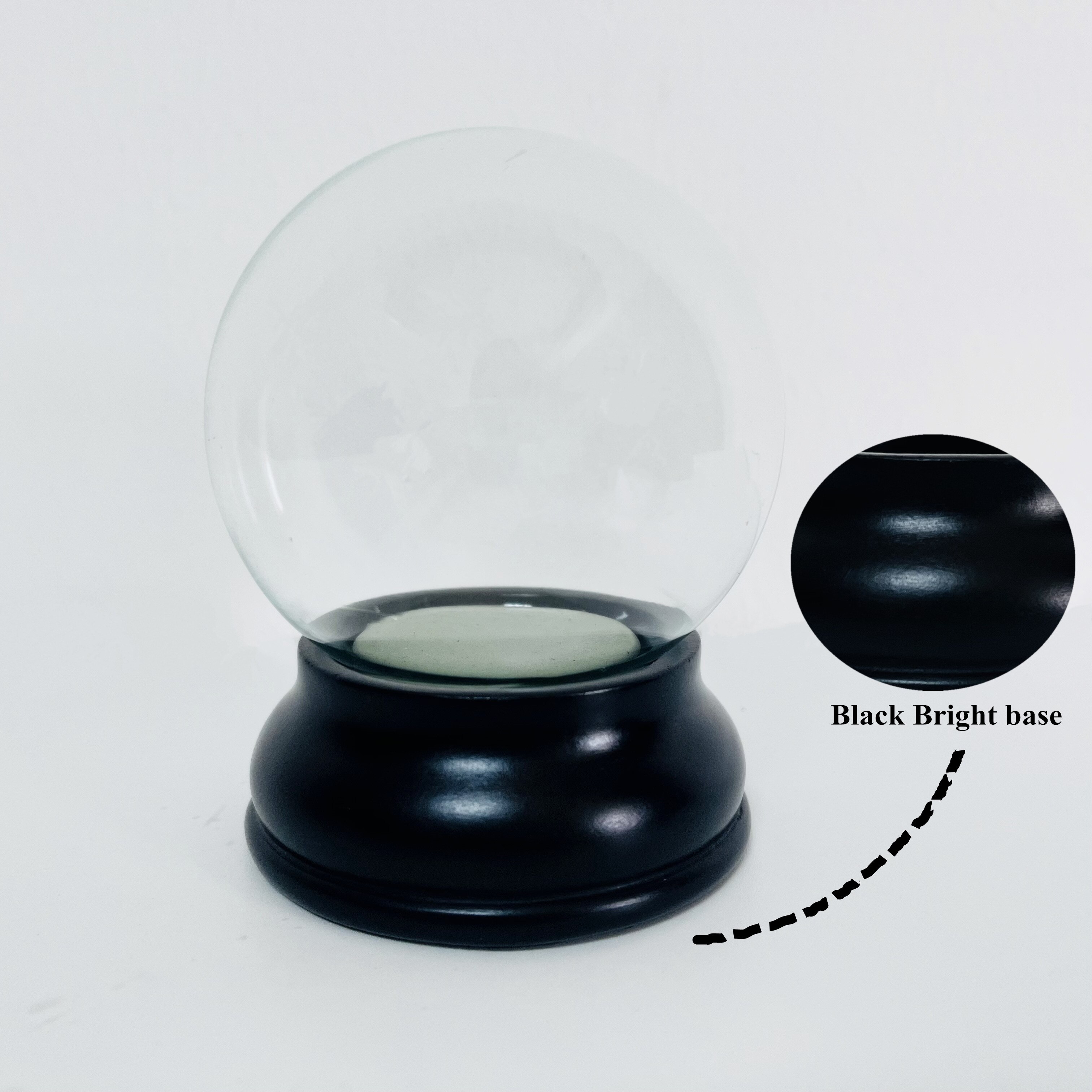 Accessori per palloncini di neve vuoti fai-da-te Palla d'acqua di Natale con base nera Palla di neve di cristallo regalo di compleanno per bambini