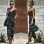 Dames jumpsuits zomer casual effen mouwloos v-hals slank plus size linnen veter lange jumpsuit: 2 / M