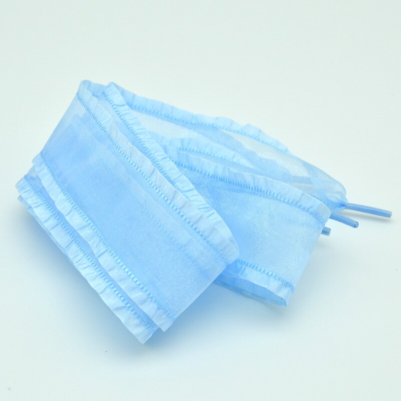 Cordones de Organza con volantes anchos de 4cm, 18 colores, lazo de hilo de gasa, cordones anchos, , belleza, zapatos informales blancos,