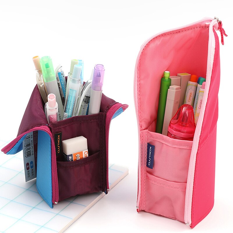 KOKUYO Multifunctional Pencil Bag Large Capacity Deformable Stationery Bag Storage Can Be Vertical Pen Holder