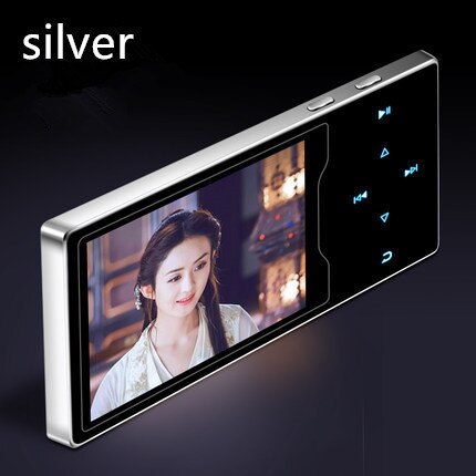 Ruiz-Reproductor de MP3 D08 USB con pantalla grande a color, radio de FM, E-book, reproductor de música, 2,4", 8GB, 16GB, HD, producto: silver / 16 GB