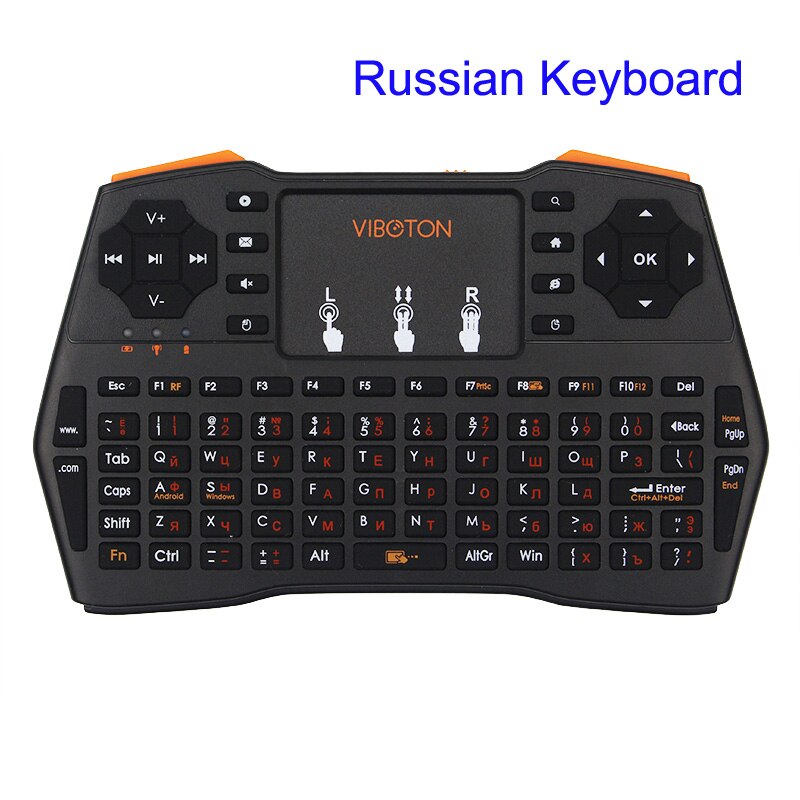 Mini Handheld Keyboard 2.4G Wireless English/Spanish/Russian Touchpad Mouse Gaming Keyboards for Laptop PC Smart TV for RPI 3/2: Russian