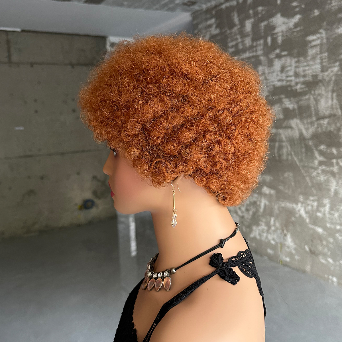 Pelucas rizadas Afro cortas baratas para mujeres cabello humano cabello brasileño pelucas Afro de cabello humano peluca completa hecha a máquina: #30