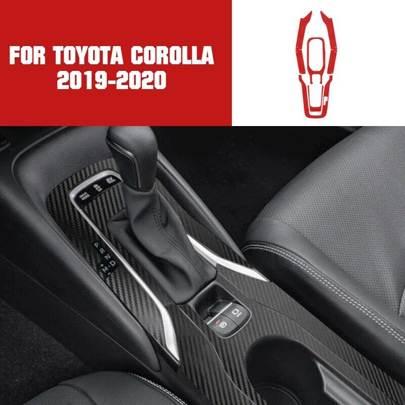 19PCS Carbon Fiber Red Car Interior Kit Cover Sticker For Toyota Corolla -20 Durable And Practical To Use