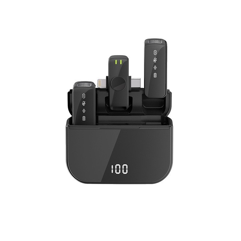 Draadloze Lavalier Microfoon Studio Gaming Dual Jacks Voor Android En Apple Professioanl Revers Mic Live Broadcast Mobiele Telefoon: Rood