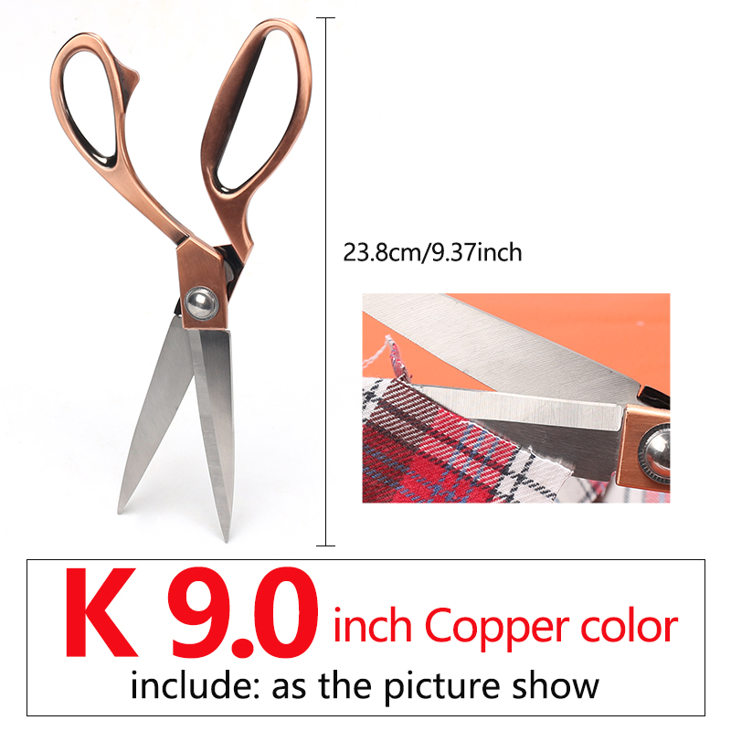 Triangular And Round Tooth/Household Clothing Scissors, Sewing Fabric/Leather Craft/Paper Decoration/Garment Making: Copper scissors 9