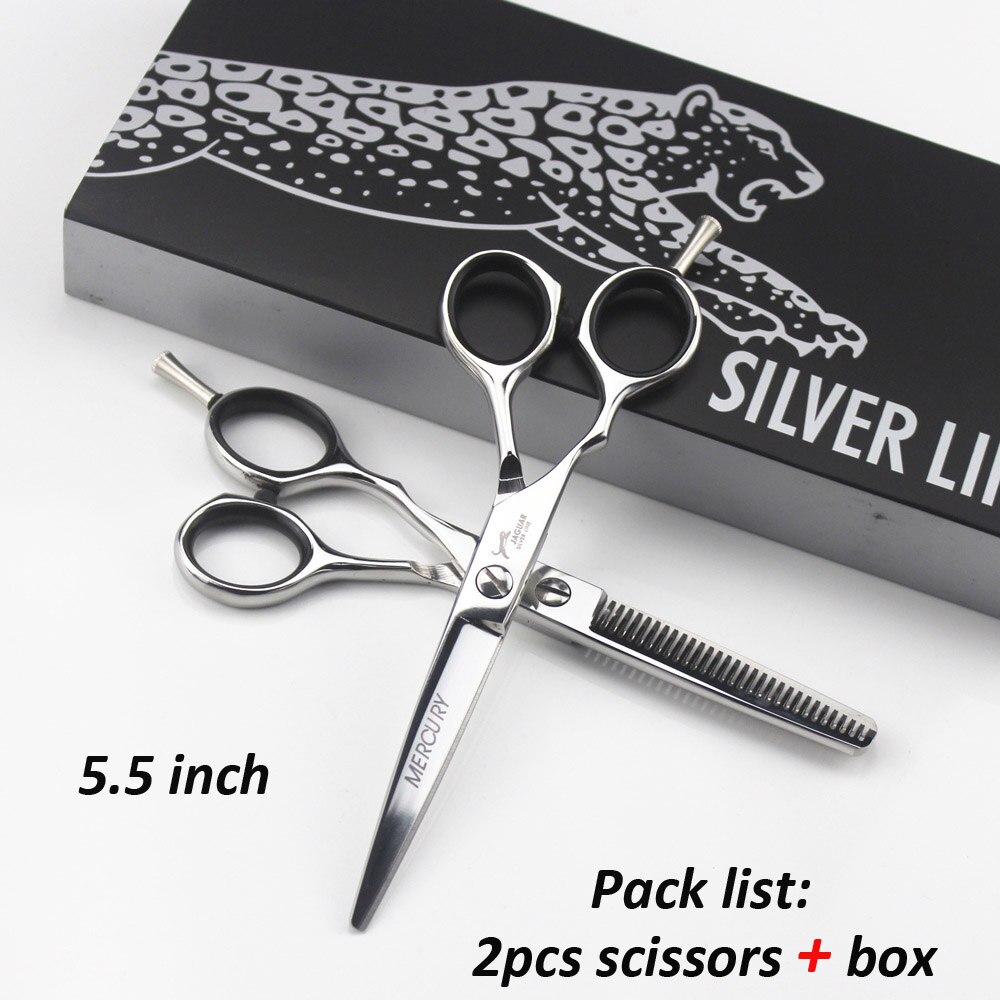 5.5 Inch 6 "Linkshandige Kappers Schaar Jaguar 440C Salon Professionele Kapper Scharen Linkerhand: 2pcs and box 55