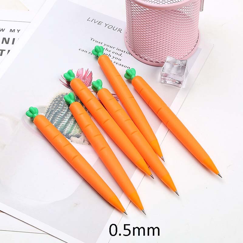 Lápiz mecánico de plátano, Cactus, maíz, zanahoria adorable, automático, dibujo, materiales de escritura para oficina, de papelería, 0,5/0,7mm: carrot 0.5mm