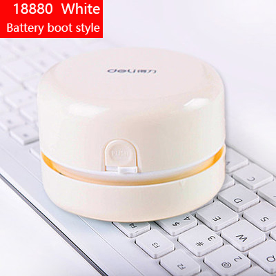 Deli 18880 Desk Set Portable Desktop Cleaner Mini Desk Vacuum Cleaner for School Classroom School Office Supplies: 18880White