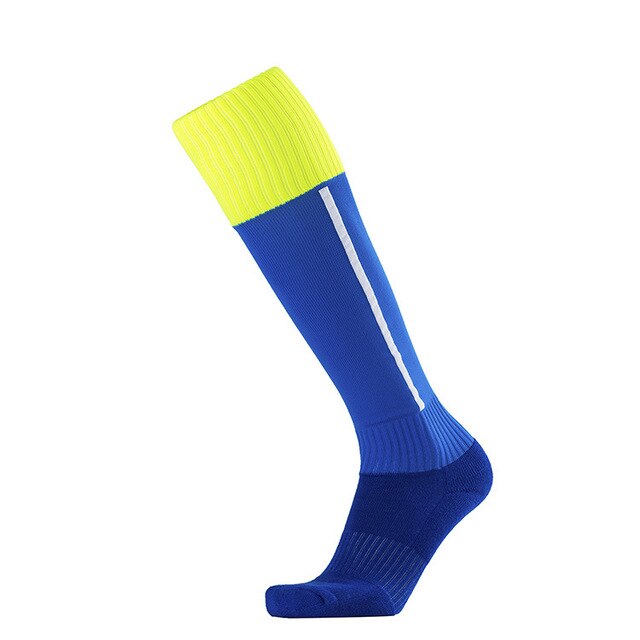 Calcetines deportivos de fútbol de , calcetín de fútbol para adultos, hombres y mujeres, largos de baloncesto hasta la rodilla, parte inferior de algodón, Chaussette antideslizante, 1 par: blue