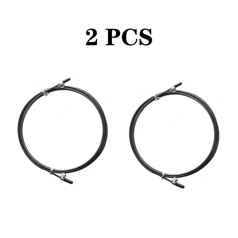 Fil d'acier avec vis pour cordes à sauter, 3m, rechange, Crossfit, câble métallique remplaçable, corde à sauter de vitesse: Black Rope 2PCS
