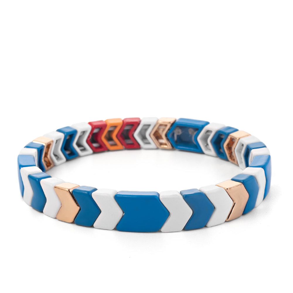 Conjuntos de pulseras de cuentas de colores para mujer, pulseras elásticas bohemias, brazalete de Metal, proveedores de joyería al por mayor, nueva: Marrón rojizo