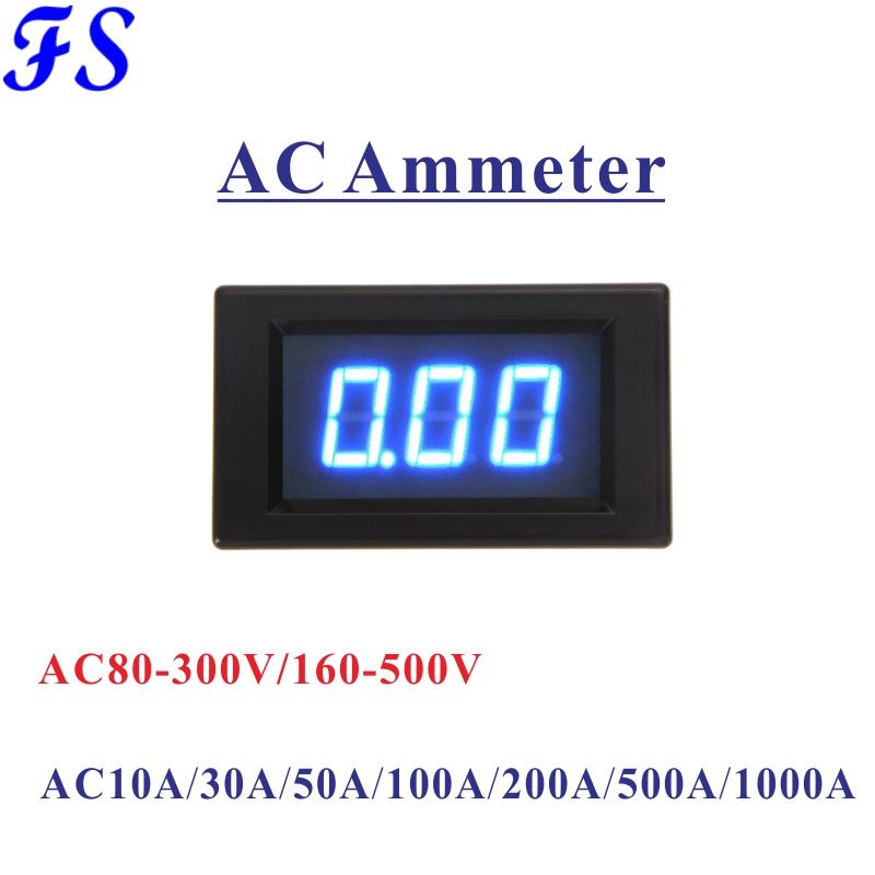 Power AC 220V Digital Display Ampermeter Monitor Current Indicator Signal Light Ammeter Tester Measuring 0-100A Ampere Meter
