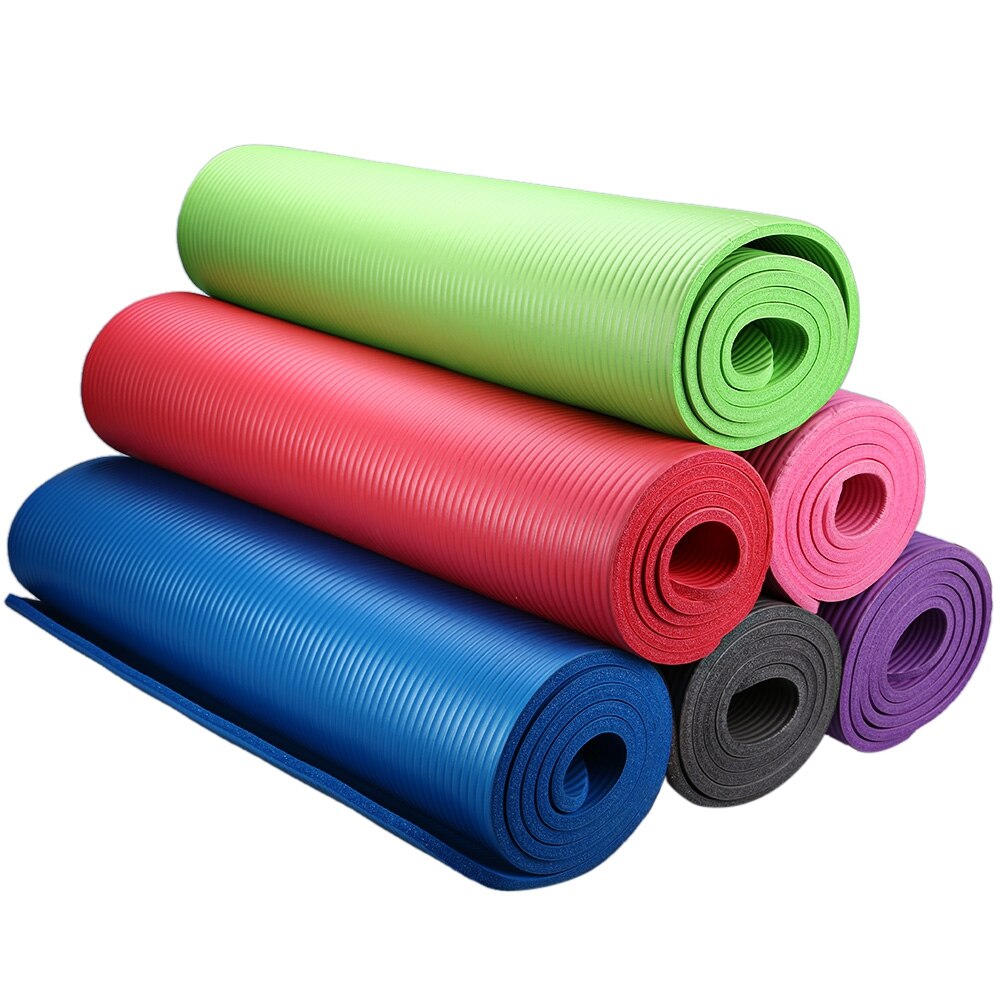 TPE Yoga Mat - 183x61x10mm - Position Line - Non-Slip - Beginner Friendly - Fitness Gym